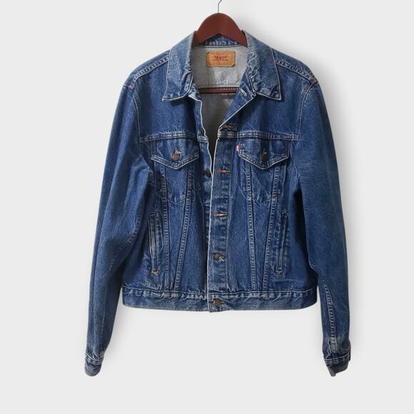 Vtg Levi's Type 3 Denim Trucker Jacket 80s 90s 71505-0216 Sz 46 USA Hand Pockets - Picture 1 of 16
